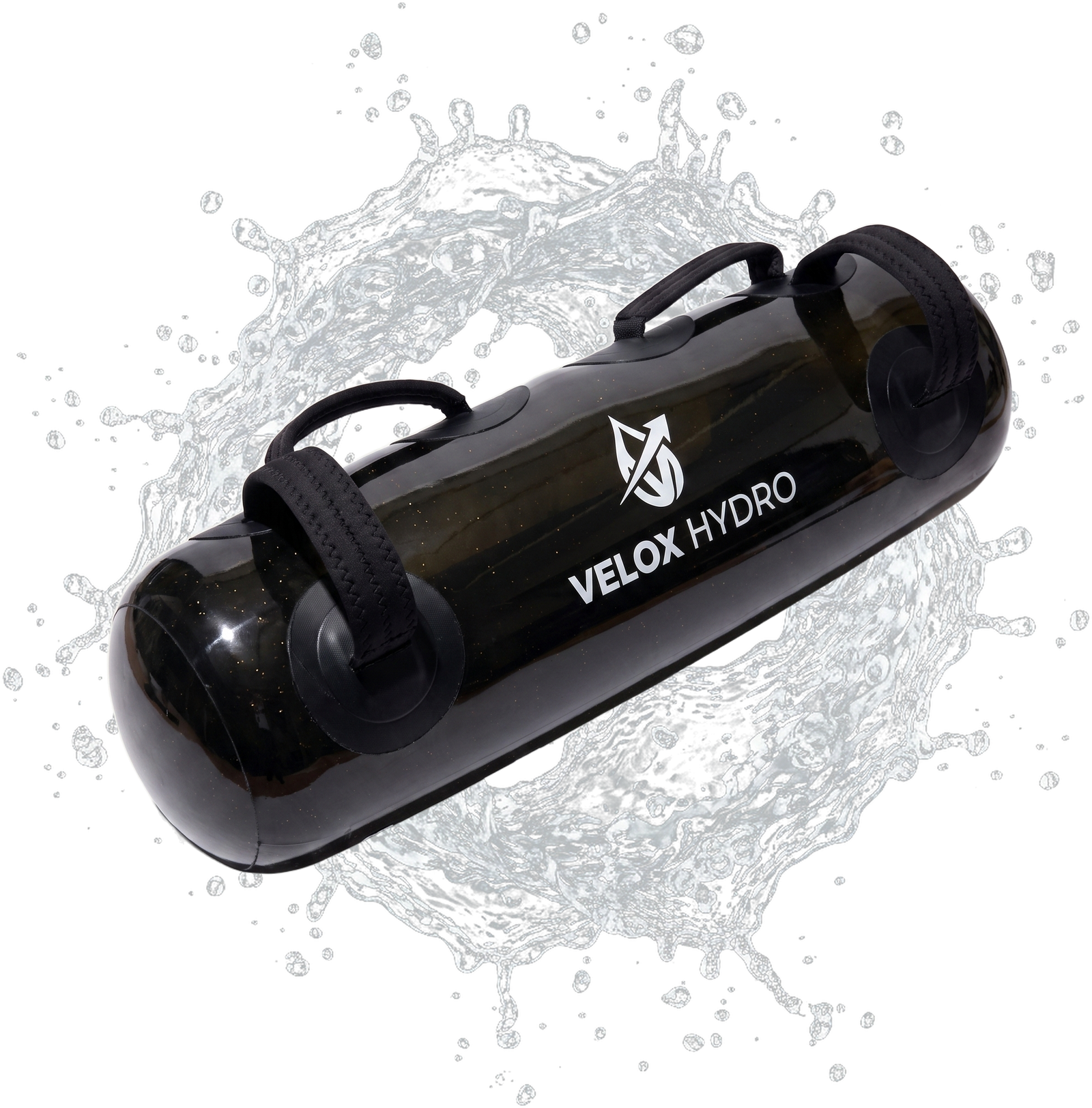 Velox Hydro water-filled power bag bursting through a ring of water