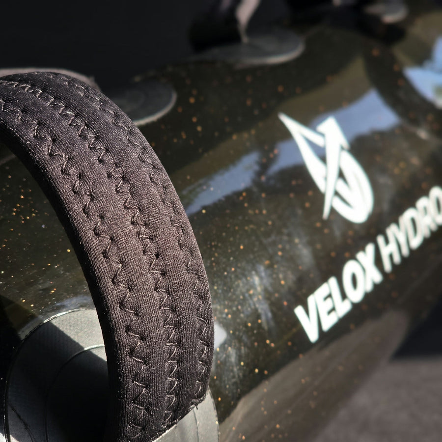 Velox Hydro reinforced neoprene grip handle, close up
