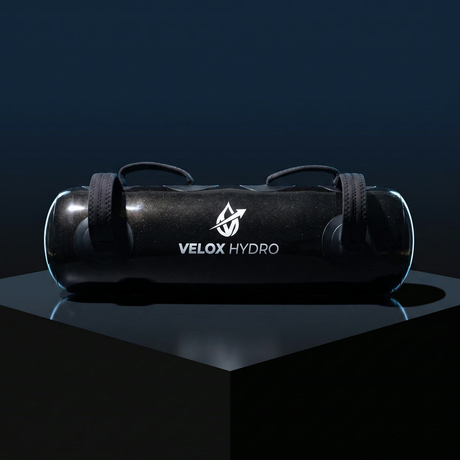 Velox Hydro water power bag on a black pedestal